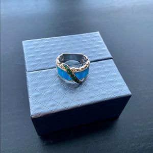 SLEEPING BEAUTY TURQUOISE & PRECIOUS GEMSTONE RING